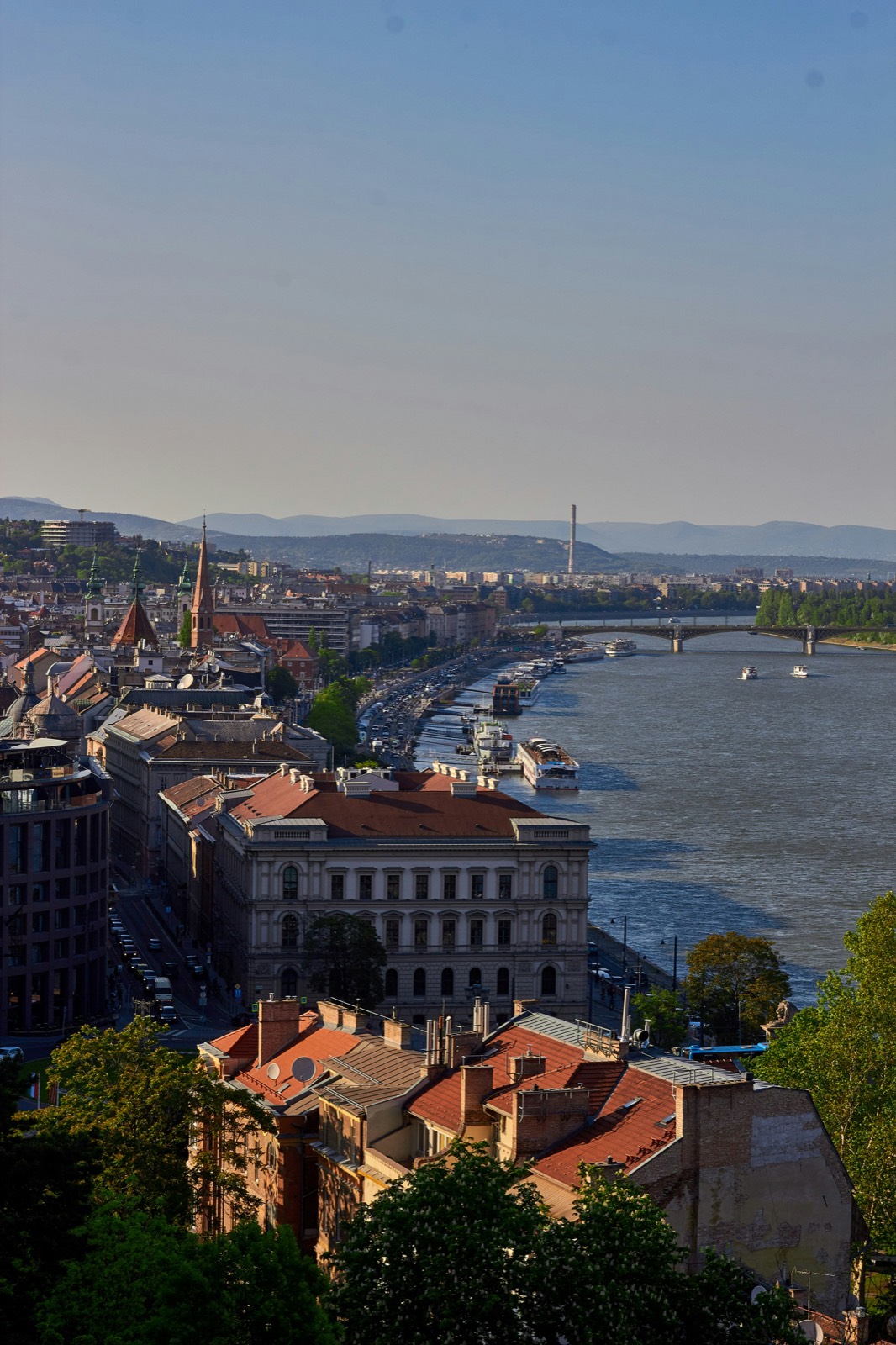 A European capital on the river at golden hour